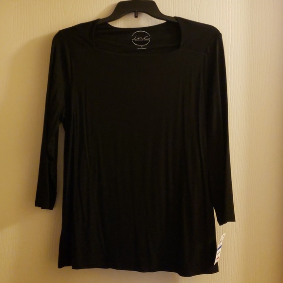 INC International Concepts Tops - Black squareneck shirt